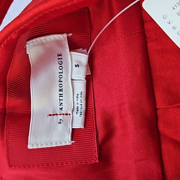 Anthropologie Sleeveless Red Foldover Knee-Length Dress - Picture 6 of 8